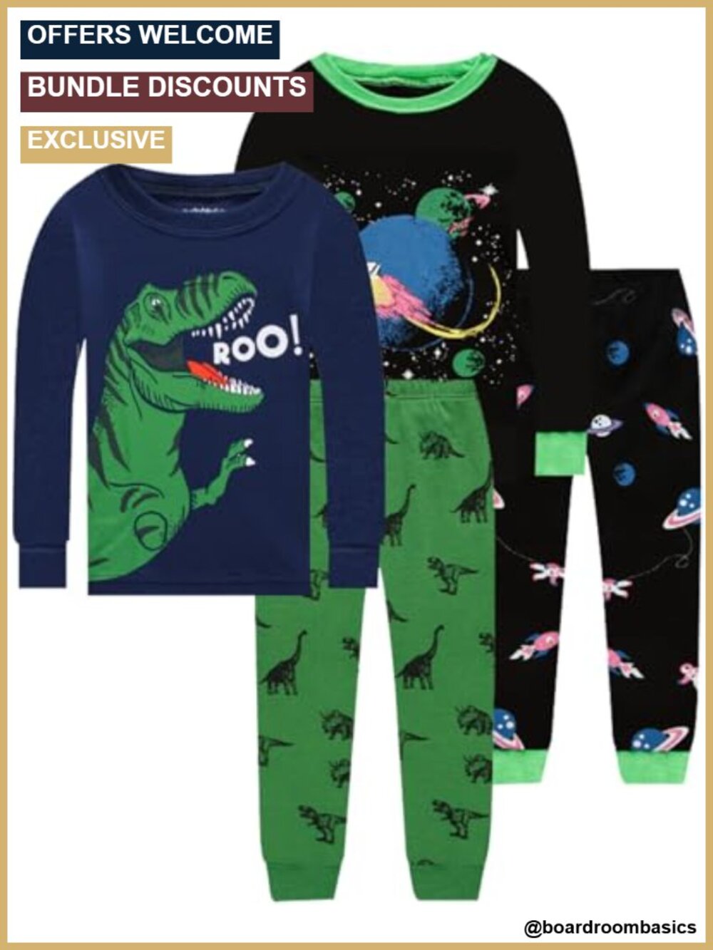 Boys 100% Cotton Pajama Set Snug Fit Sleepwear Toddler Kids